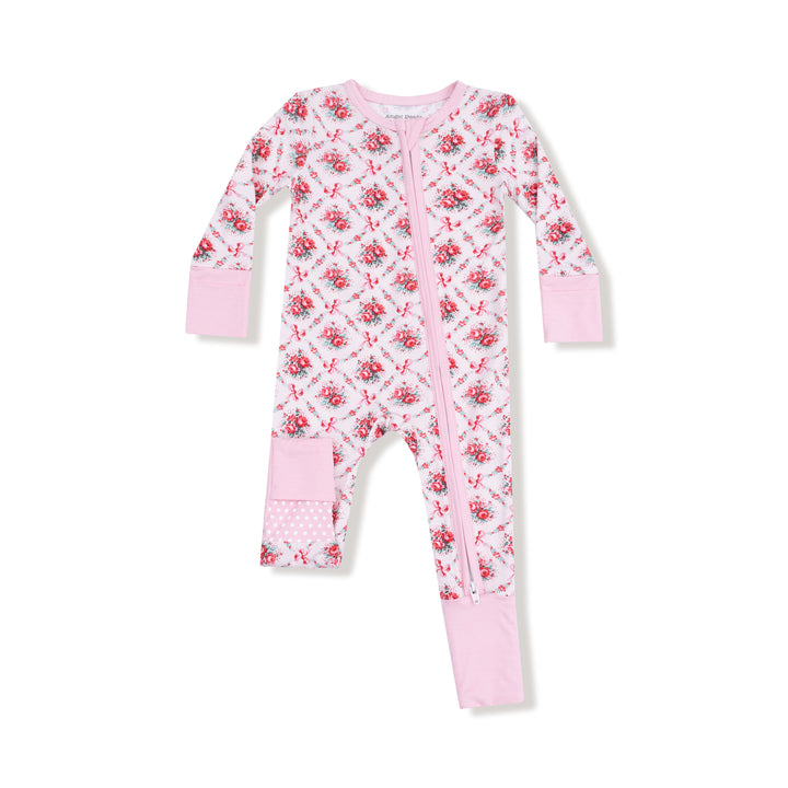 Rose Bow Lattice - 2 Way Zipper Romper