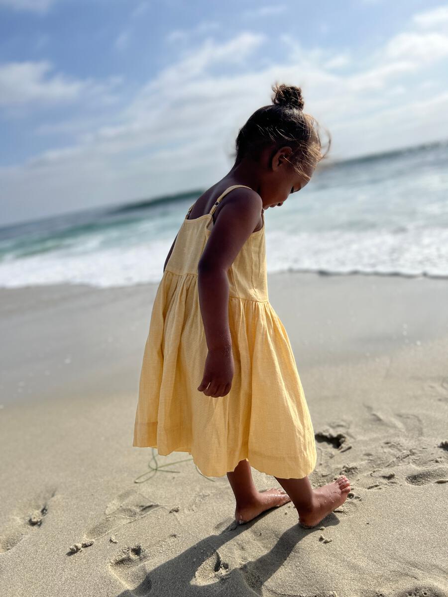 Brooklyn Dress in Yellow Check