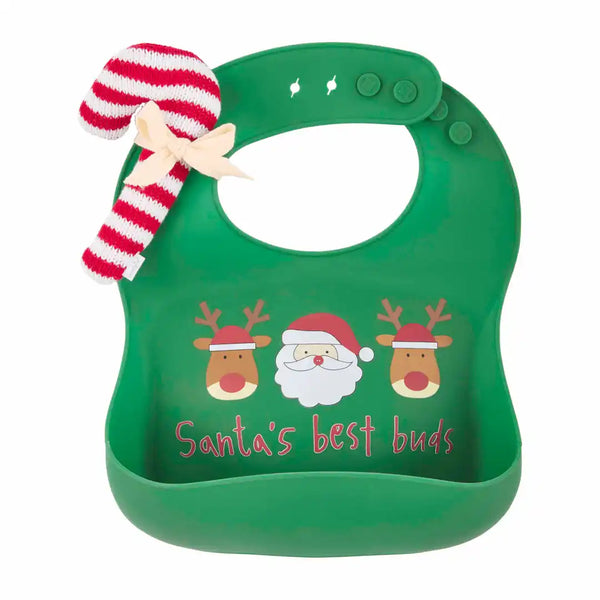 Candy Cane Bib And Rattle Set