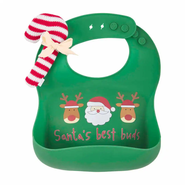 Candy Cane Bib And Rattle Set