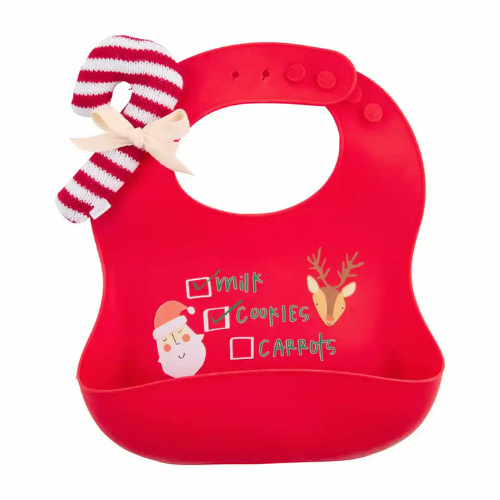 Candy Cane Bib And Rattle Set