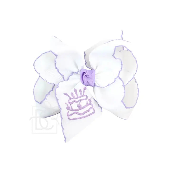 Embroidered Cake Crochet Edge Bow