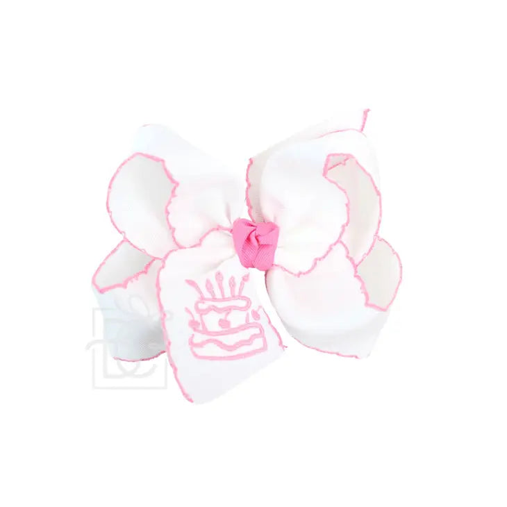 Embroidered Cake Crochet Edge Bow