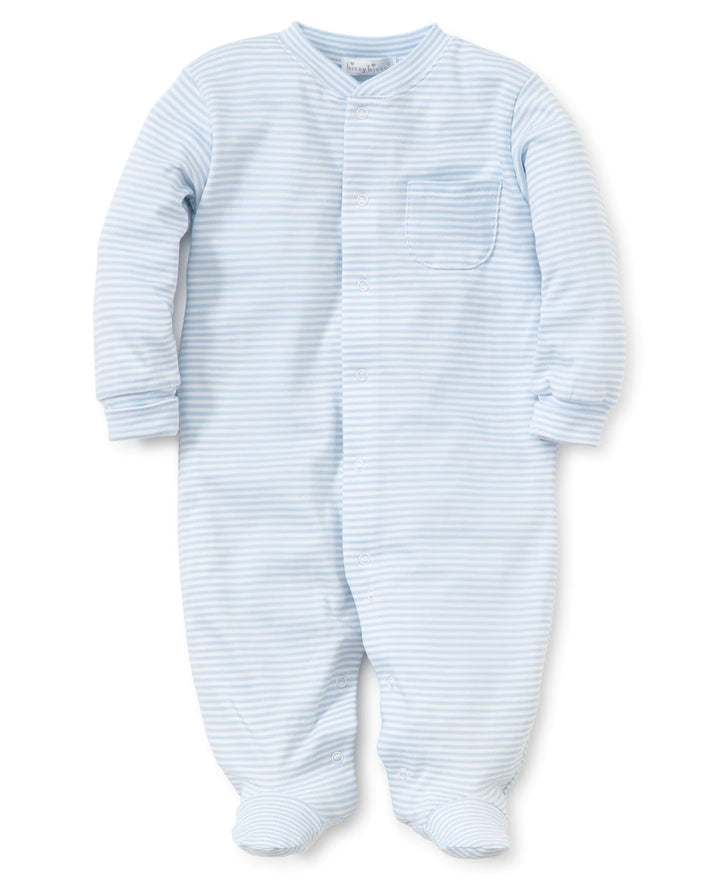 Blue Simple Stripes Footie