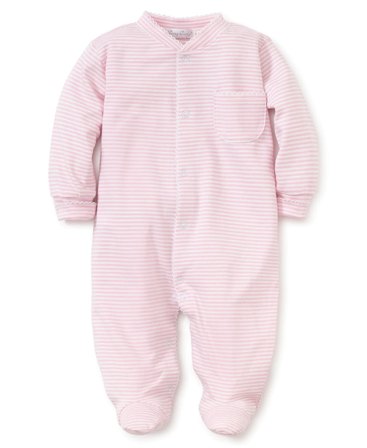 Pink Simple Stripes Footie