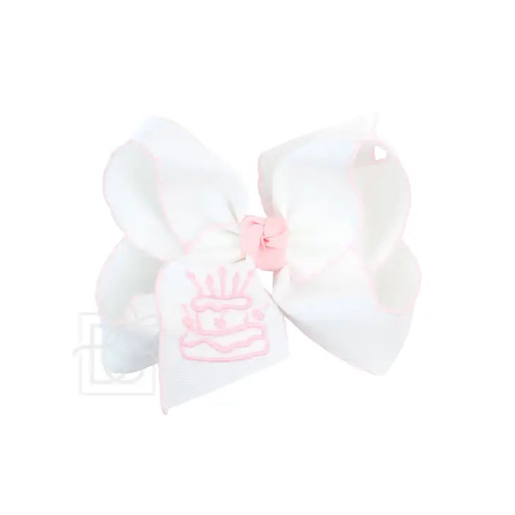 Embroidered Cake Crochet Edge Bow