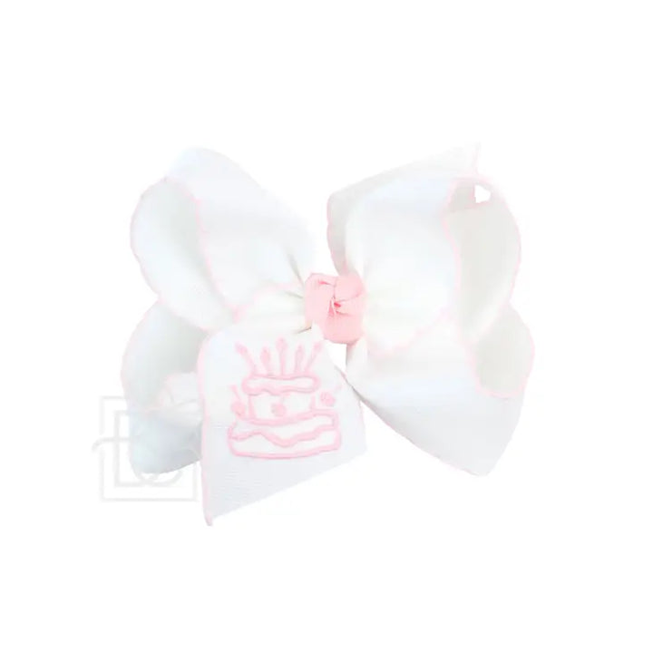 Embroidered Cake Crochet Edge Bow