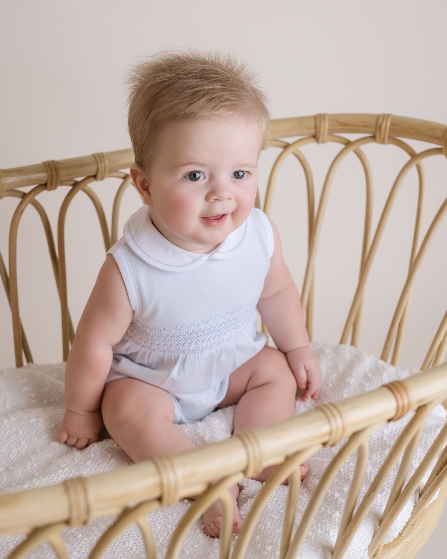 Elegant Smocked Bubble Romper