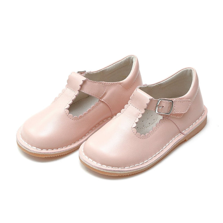 Selina Scalloped T-Strap Mary Jane Pink