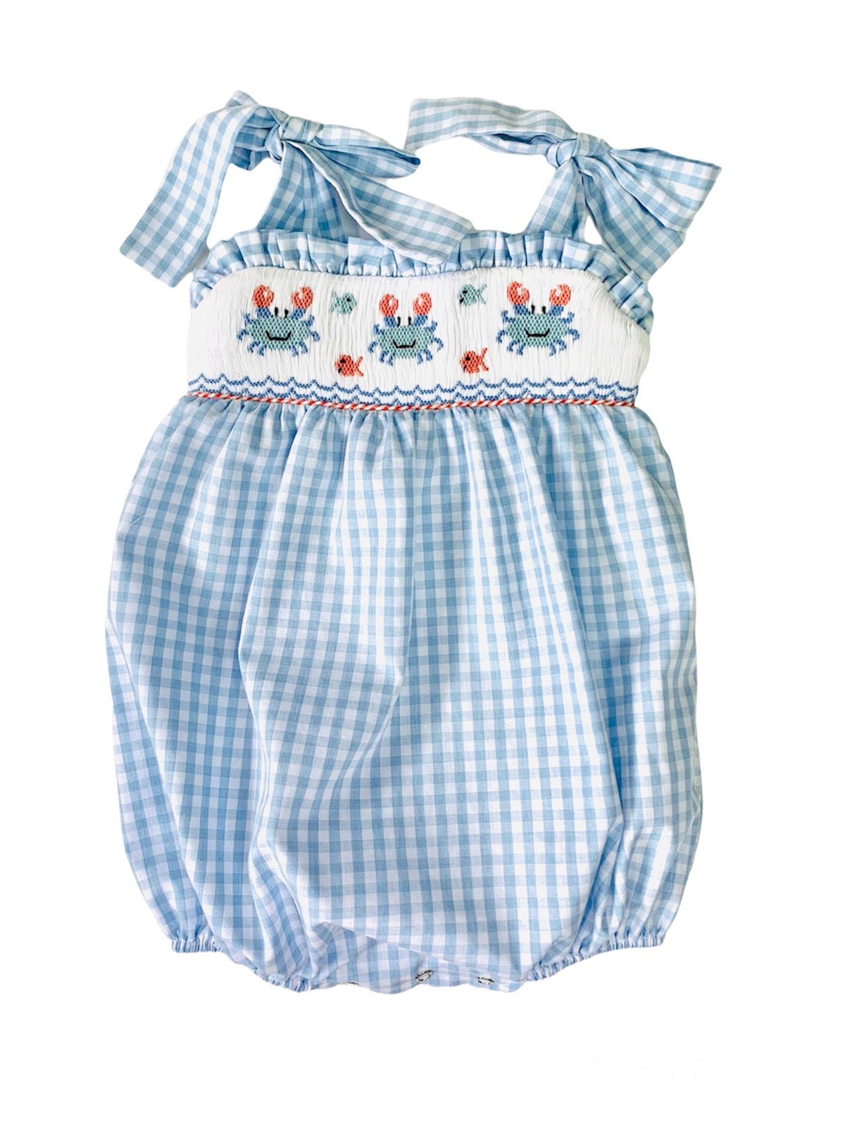 Julie Smocked Bubble - Crab