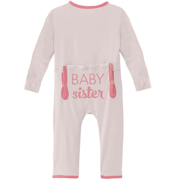 Applique Coverall with Zipper in Macaroon Baby Sister