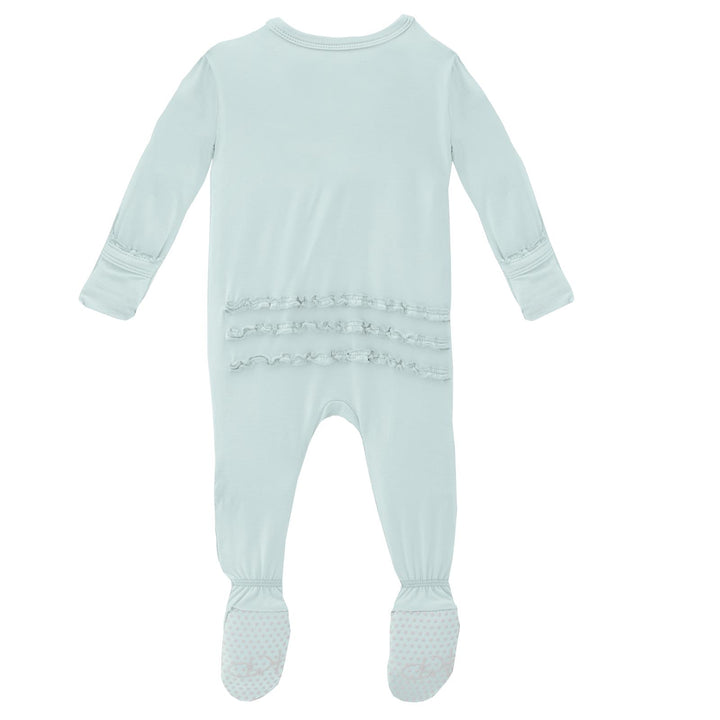 Muffin Ruffle Footie with Zipper in Fresh Air