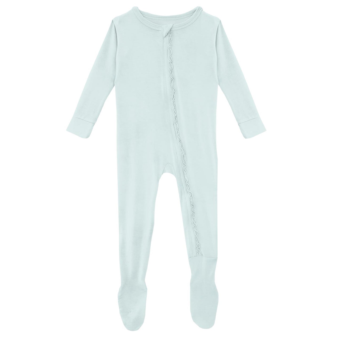 Muffin Ruffle Footie with Zipper in Fresh Air