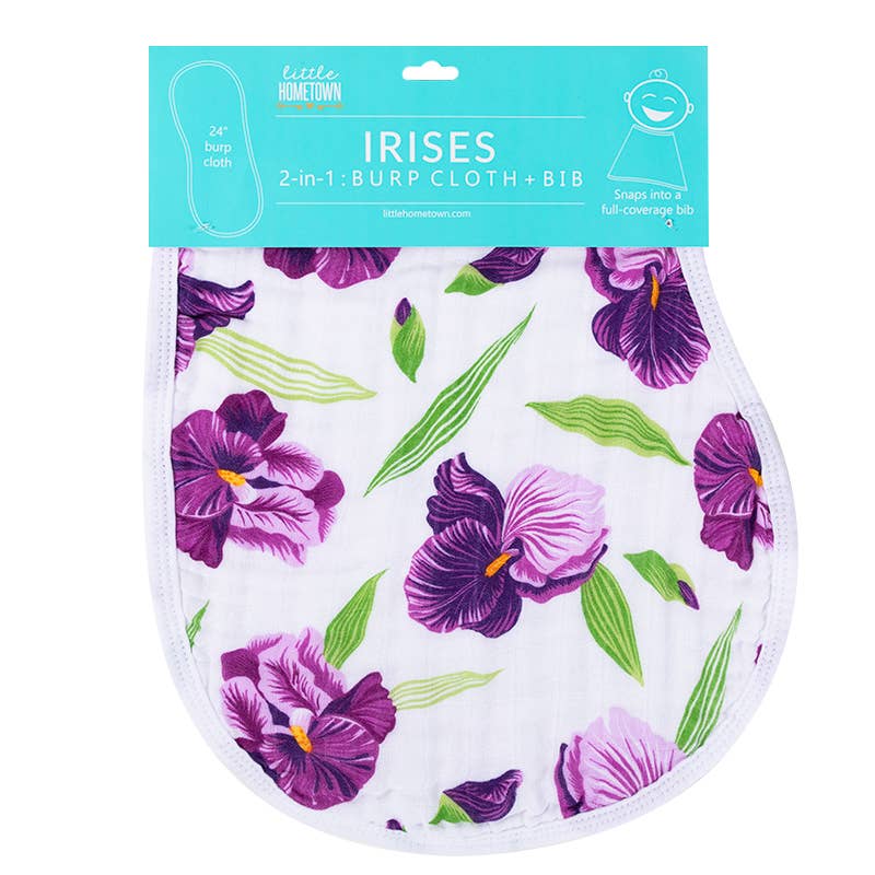 Iris Burp and Bib (Floral)