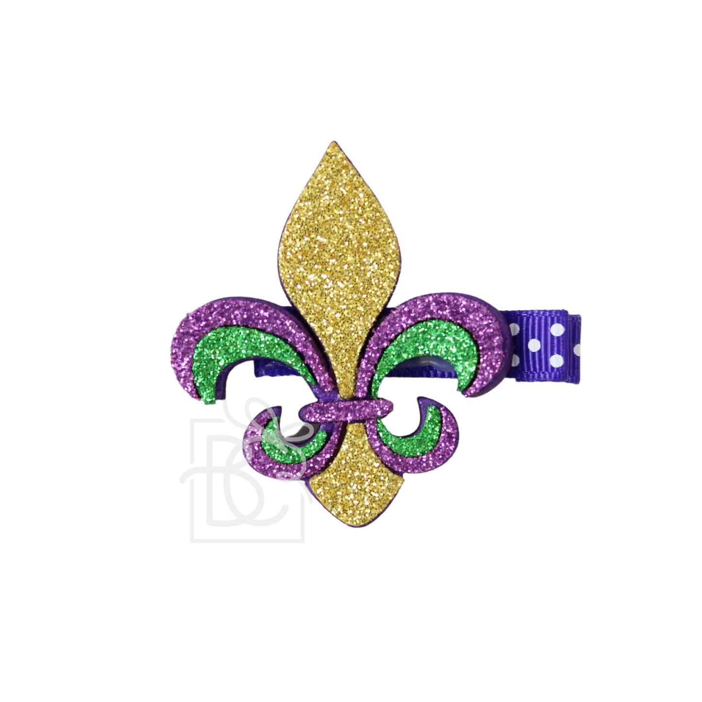 Glitter Fleur De Lis Mardi Gras Shaker on Clip