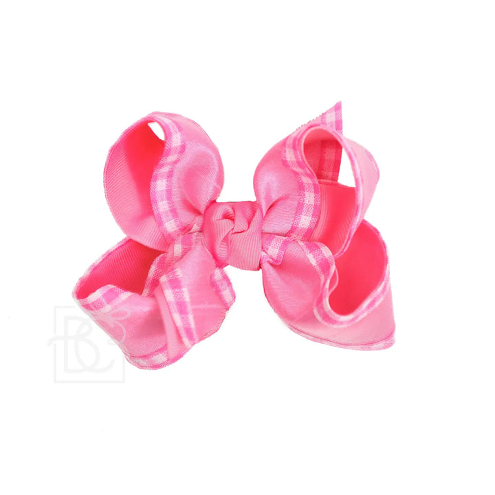 Extra Large Silk w/Gingham Edge Bow