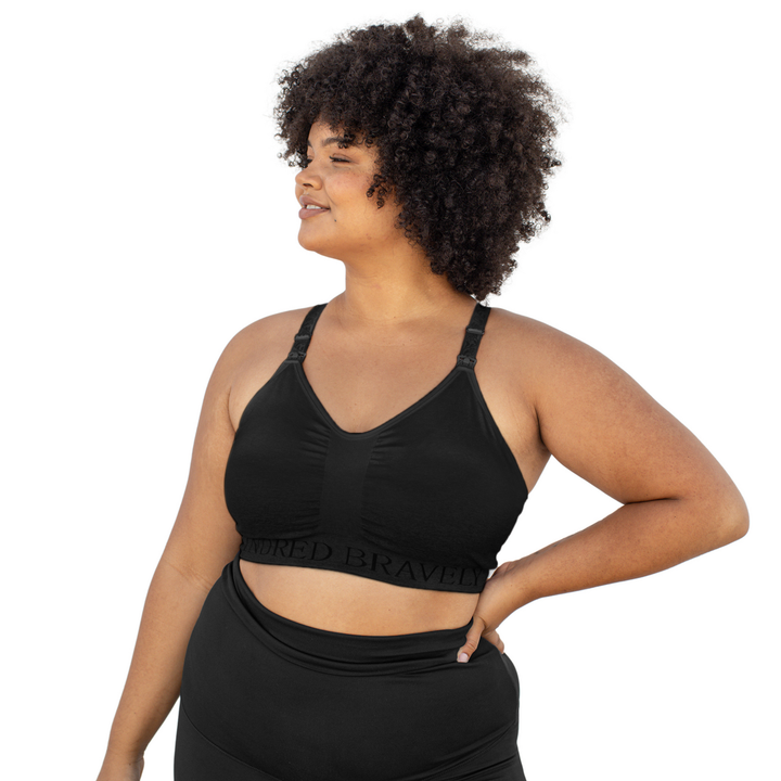 Sublime® Hands-Free Pumping & Nursing Sports Bra-Black