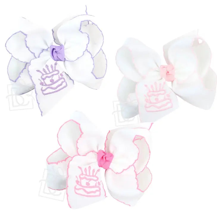 Embroidered Cake Crochet Edge Bow