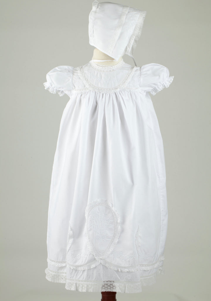 Girls Lacy Yoke Special Occasion Set - White