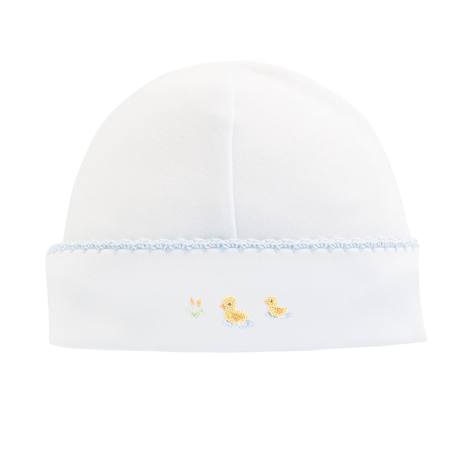 Three Little Ducks Round Hat with Crochet Trim