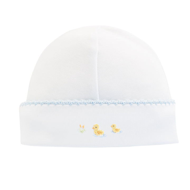 Three Little Ducks Round Hat with Crochet Trim
