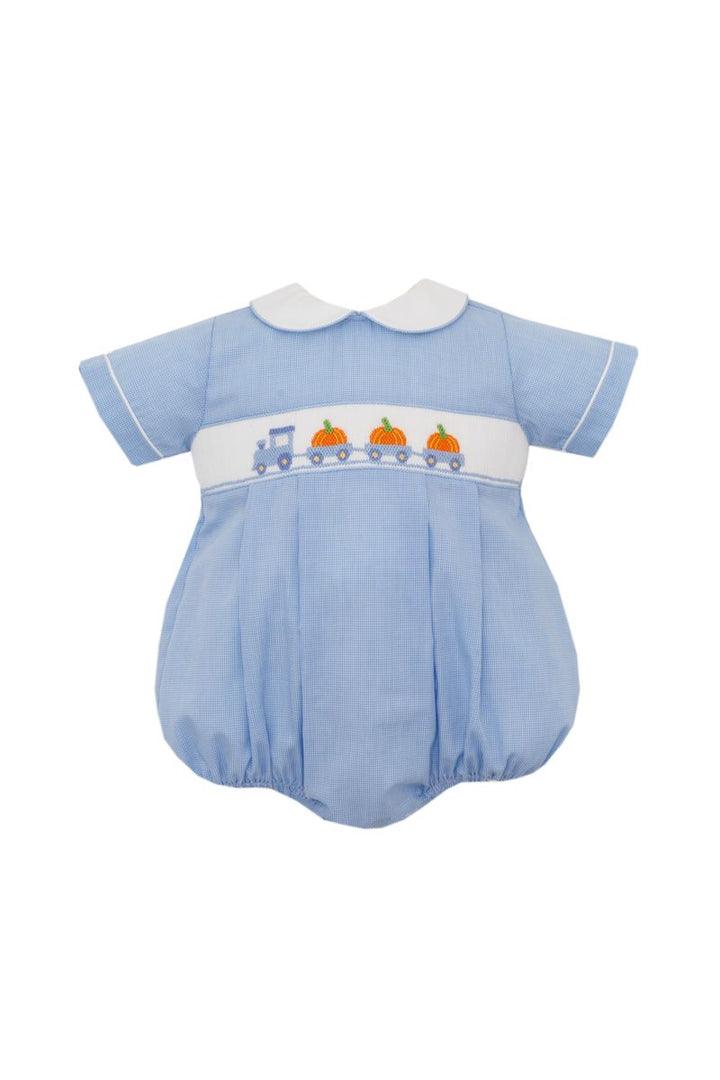 Truck & Pumpkin Blue Microcheck Bubble