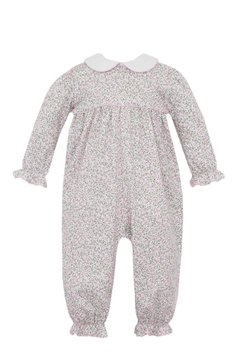 Carol - Pink Knit Liberty Floral Romper L/S