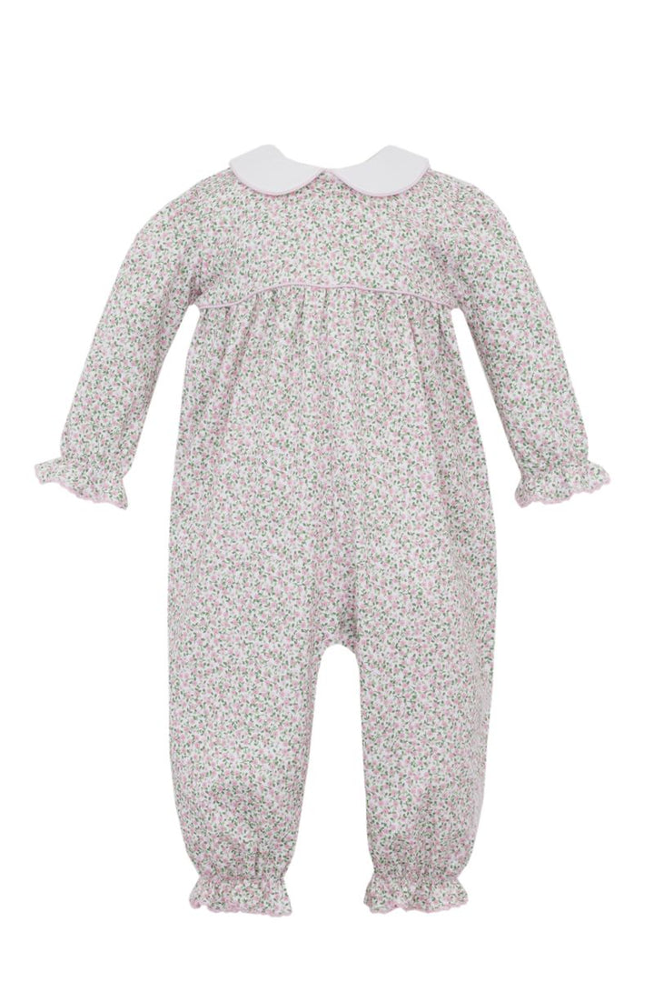 Carol - Pink Knit Liberty Floral Romper L/S
