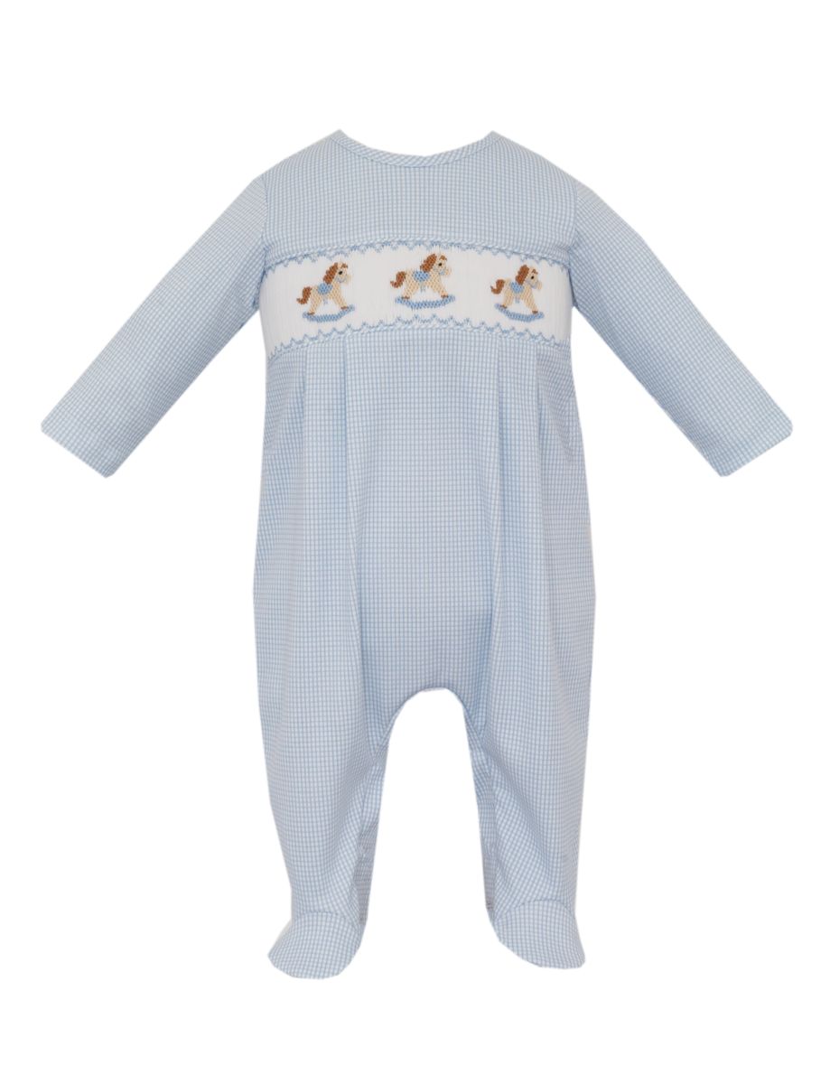 Rocking Horse Footie Blue Check