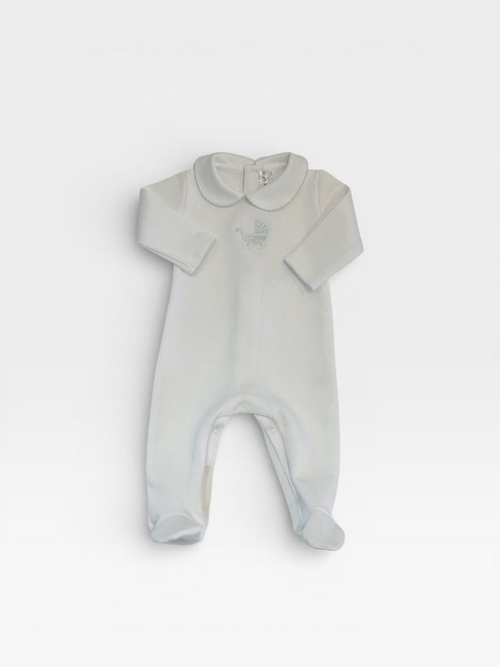 Pima Footie with Pram Embroidery