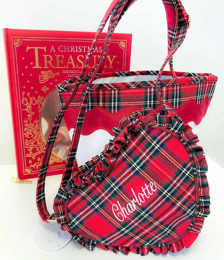 Heart Purse, Red Plaid