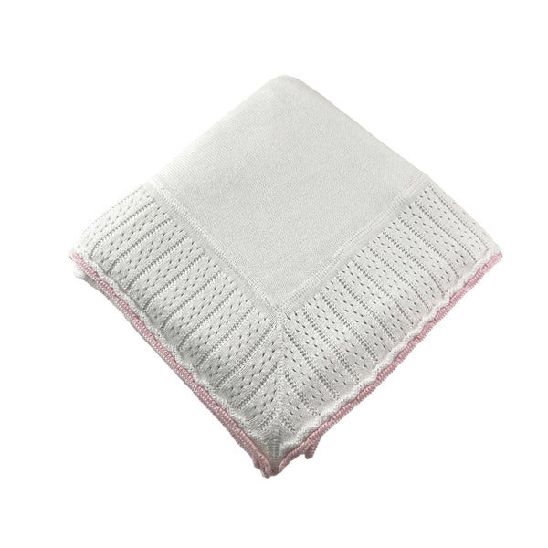 Cotton Jersey Baby Blanket with Knitted Color