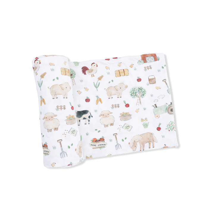 Farm Friends Swaddle Blanket