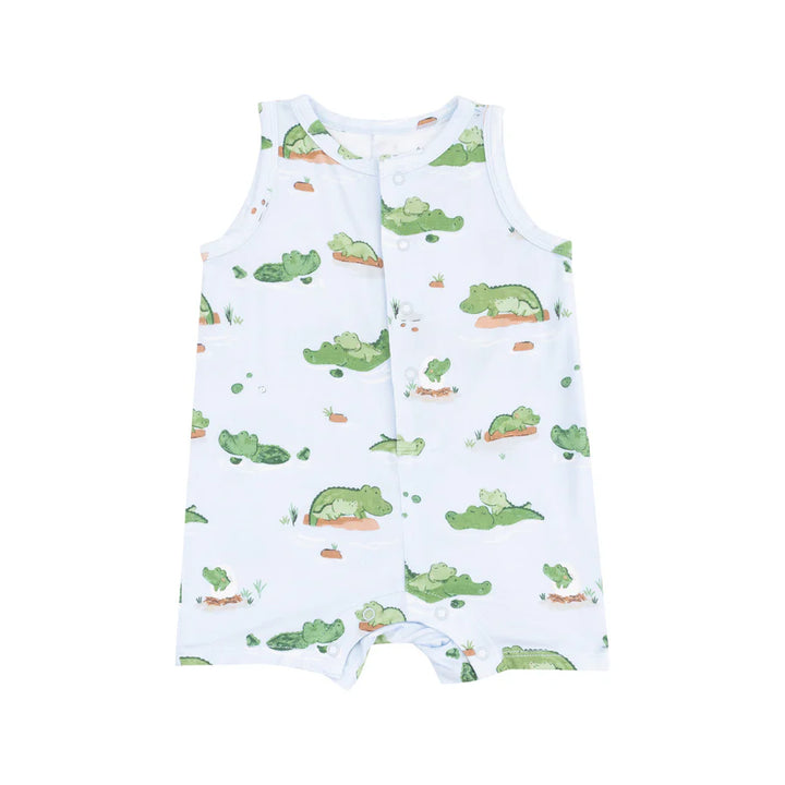 Sleeveless Shortie Romper - Alligator Blue