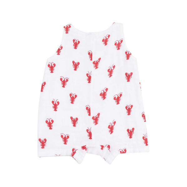 Sleeveless Shortie Romper - Lobster Muslin