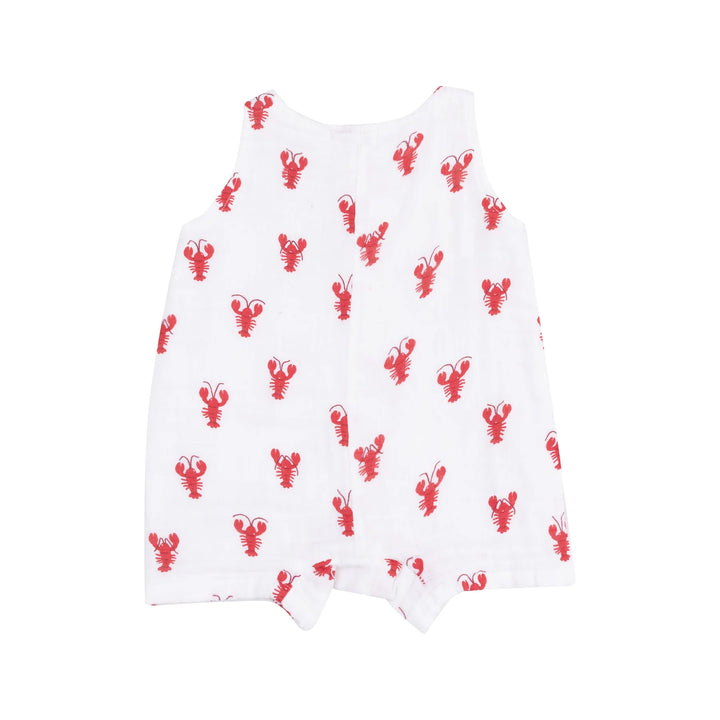 Sleeveless Shortie Romper - Lobster Muslin