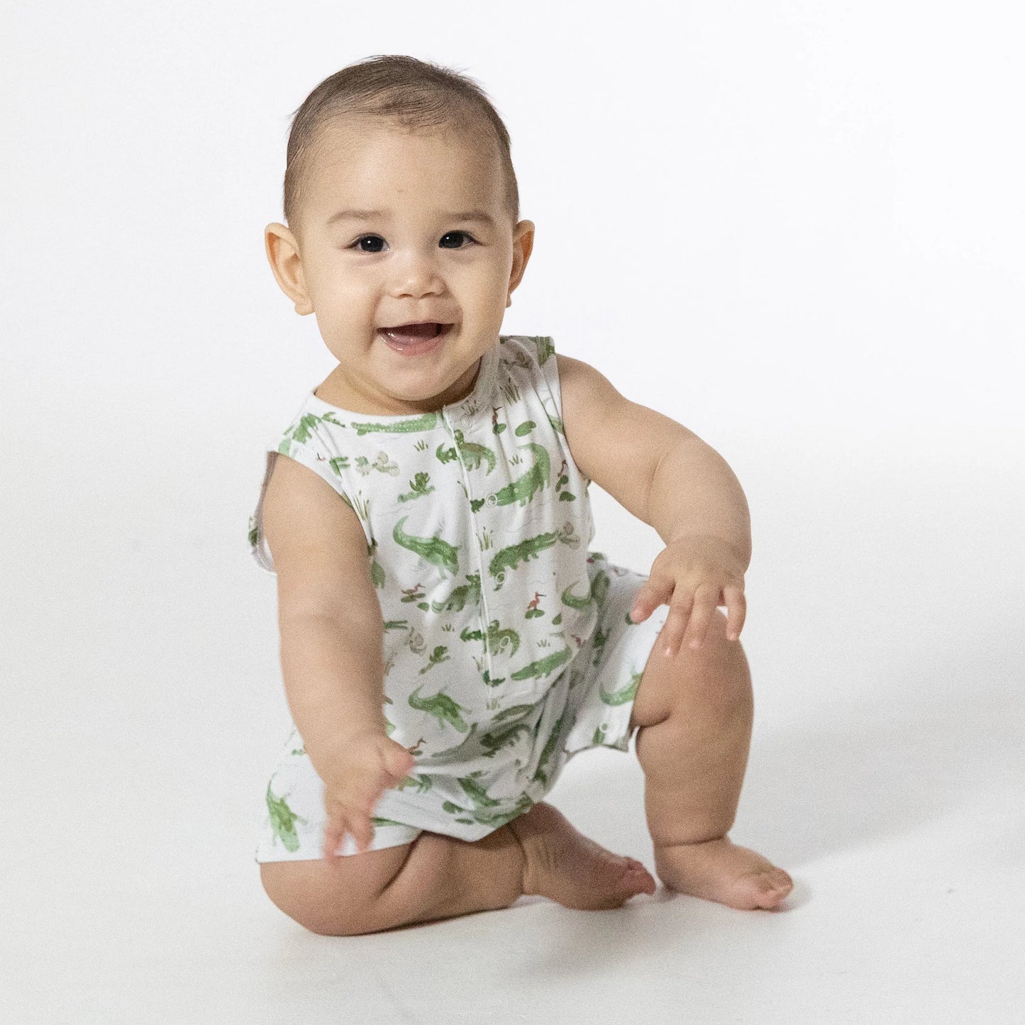 Crayon Alligators Sleeveless Shortie Romper