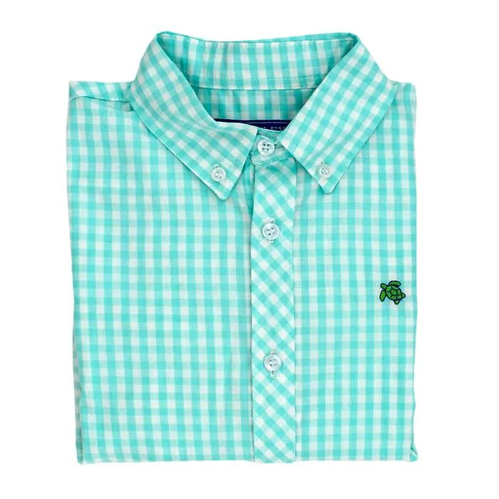 Roscoe Button Down Shirt- Mint Check