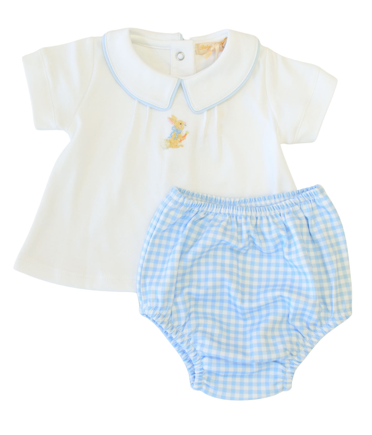 Little Hop - Boy White Tee and Printed Diaper Cover Set