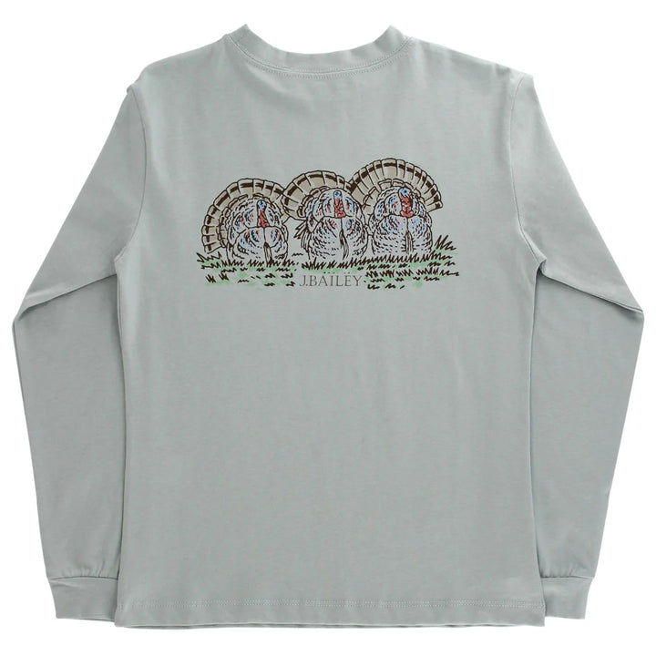 Long Sleeve Logo Tee - Turkey on Sage