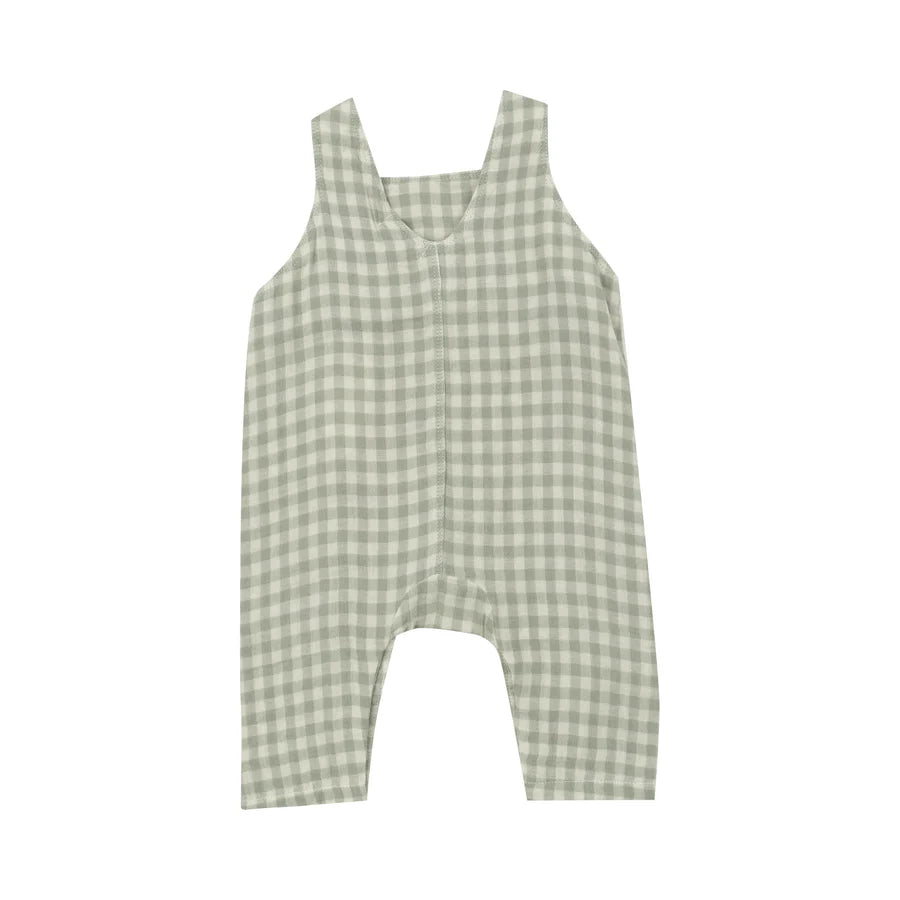 Mini Green Gingham - Overalls