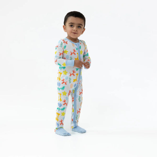 Balloon Animals Blue - 2 Way Zipper Romper