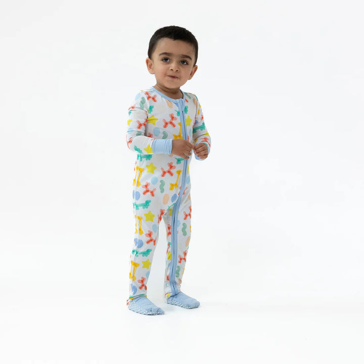 Balloon Animals Blue - 2 Way Zipper Romper