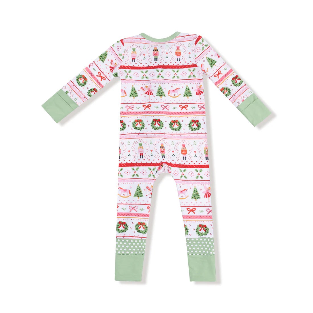 Sugar Plum Fairy - Nutcracker Fair Isle - Pink - 2 Way Zipper Romper