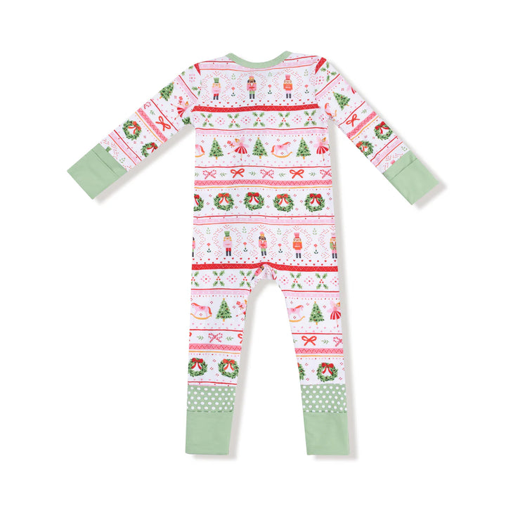 Sugar Plum Fairy - Nutcracker Fair Isle - Pink - 2 Way Zipper Romper
