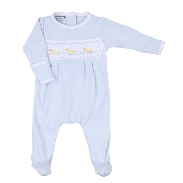 Just Ducky Classics Blue Smocked Footie