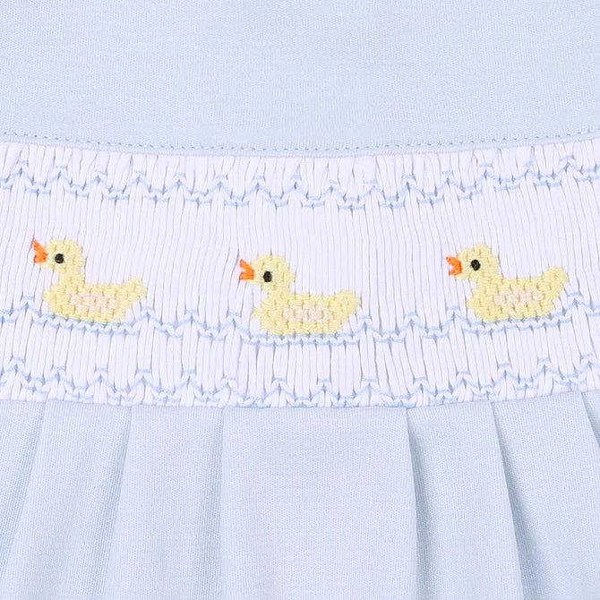Just Ducky Classics Blue Smocked Footie