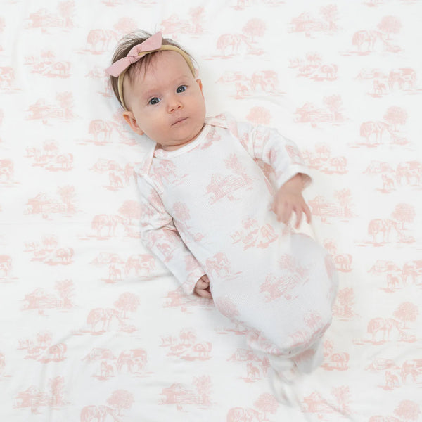 Farm Toile - Pink - Knotted Gown