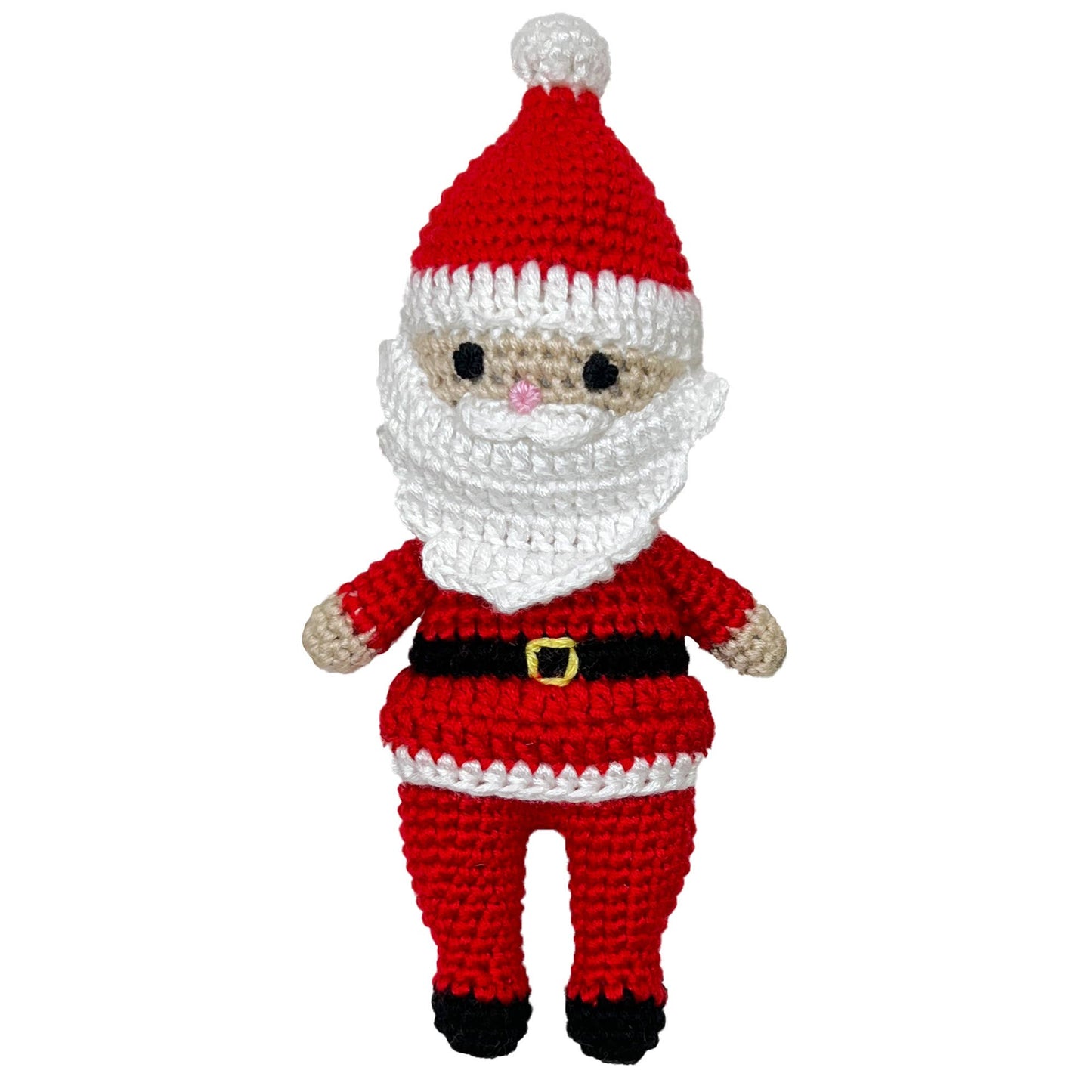 Santa Bamboo Crochet Rattle: 5"