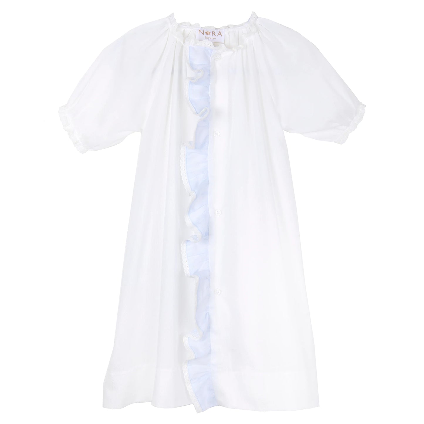 Classic Ruffle Cotton Daygown - Blue